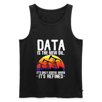 Data Oil - Men's Premium Organic Tank Top - black - Front - AI Model Male 178 light (178cm)