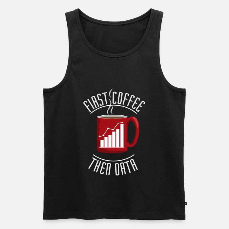 Kaffee Daten - Männer Premium Bio Tank Top - Schwarz