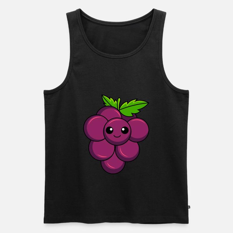 Weintraube Comic - Männer Premium Bio Tank Top - Schwarz