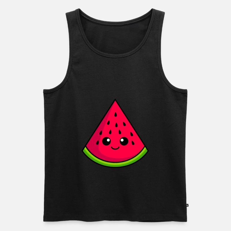 Wassermelone Comic - Männer Premium Bio Tank Top - Schwarz