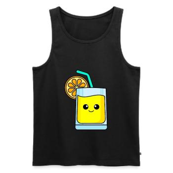 Limonade Comic - Männer Premium Bio Tank Top - Schwarz - Vorne - AI Model Male 178 light (178cm)