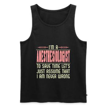 Anesthesia Funny - Men's Premium Organic Tank Top - black - Front - Michal (187cm)