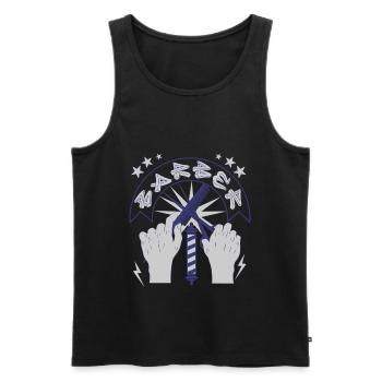 Barbier - Männer Premium Bio Tank Top - Schwarz - Vorne - AI Model Male 178 light (178cm)