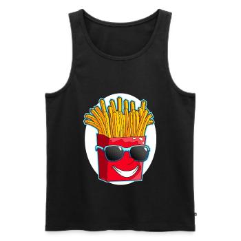 Cool French fries - Men's Premium Organic Tank Top - black - Front - AI Model Male 178 light (178cm)