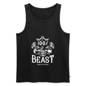 Gorilla Fitness Beast - Débardeur bio Premium Homme - noir - Devant - Michal (187cm)