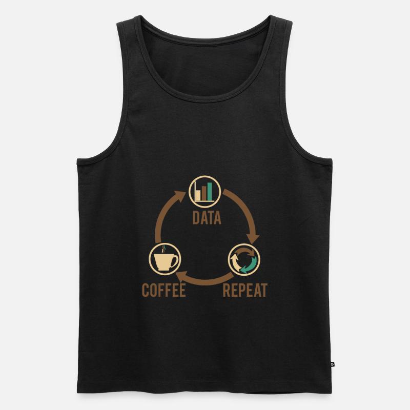 Daten Kaffee - Männer Premium Bio Tank Top - Schwarz