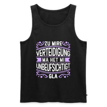 Lustig Unbeaufsichtigt Verteidigung Streich - Männer Premium Bio Tank Top - Schwarz - Vorne - AI Model Male 178 light (178cm)