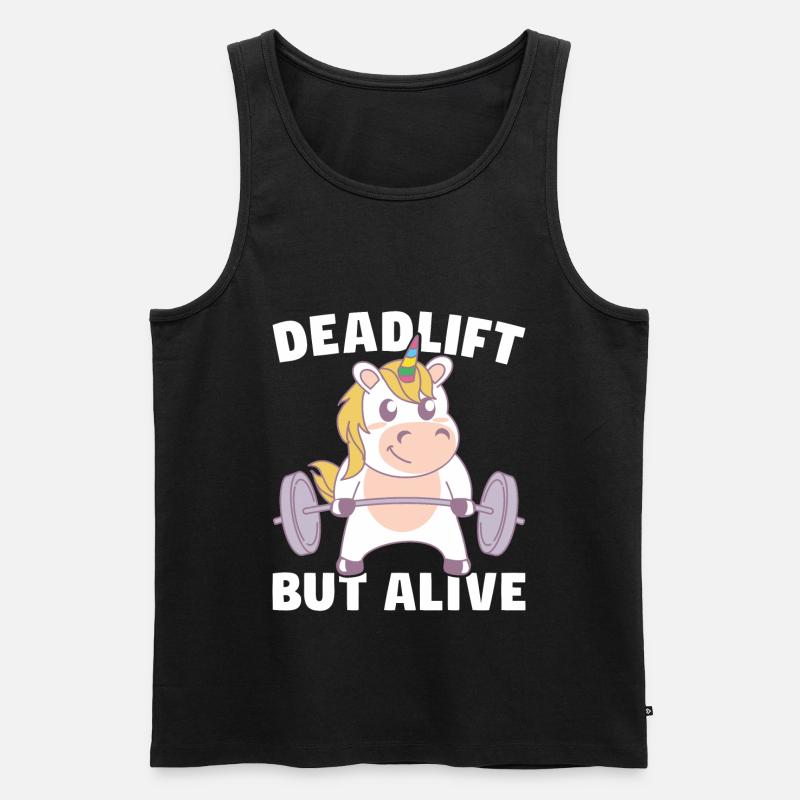 Kreuzheben Einhorn - Männer Premium Bio Tank Top - Schwarz