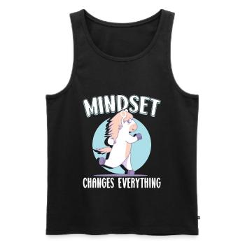 Cardio Gym Poney Motivation Mindset, Marathon - Débardeur bio Premium Homme - noir - Devant - AI Model Male 178 light (178cm)