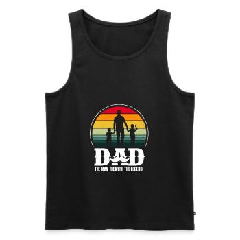daddy Man Mythos Legende, Papa der Mann die Mythos-Legende - Männer Premium Bio Tank Top - Schwarz - Vorne - Michal (187cm)