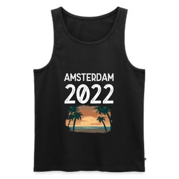 Amsterdam 2022 - Men's Premium Organic Tank Top - black - Front - AI Model Male 178 light (178cm)