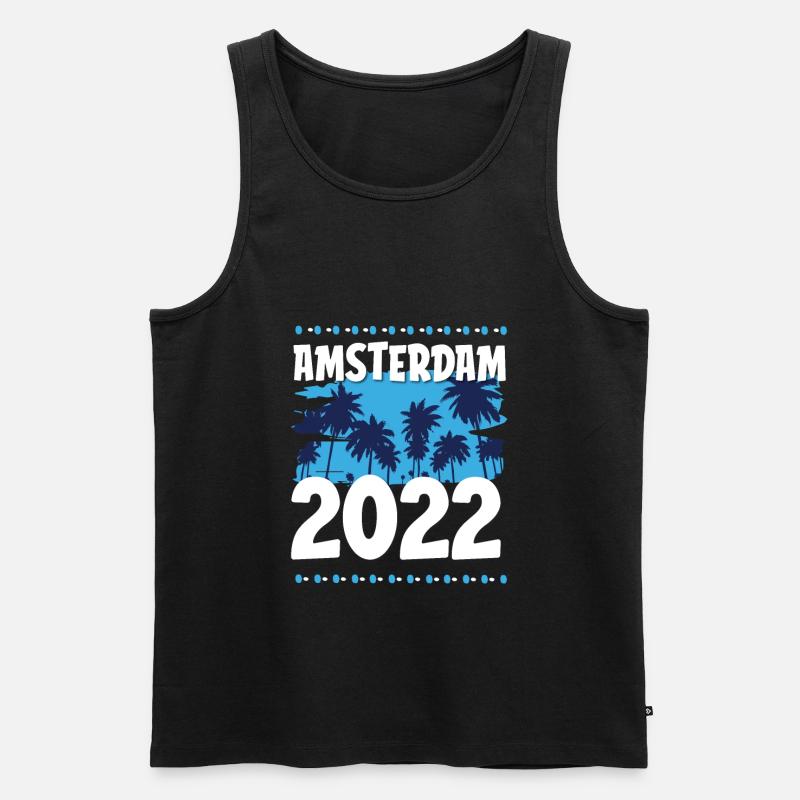 Amsterdam 2022 - Männer Premium Bio Tank Top - Schwarz