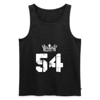 54 Couronne de numéros - Débardeur bio Premium Homme - noir - Devant - Michal (187cm)