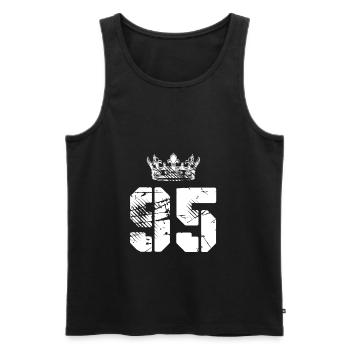 95 Number crown - Men's Premium Organic Tank Top - black - Front - AI Model Male 178 light (178cm)