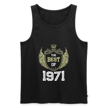 1971 best of - Männer Premium Bio Tank Top - Schwarz - Vorne - AI Model Male 178 light (178cm)