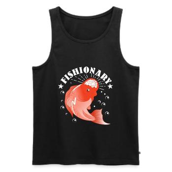 Smart fish - Men's Premium Organic Tank Top - black - Front - AI Model Male 178 light (178cm)