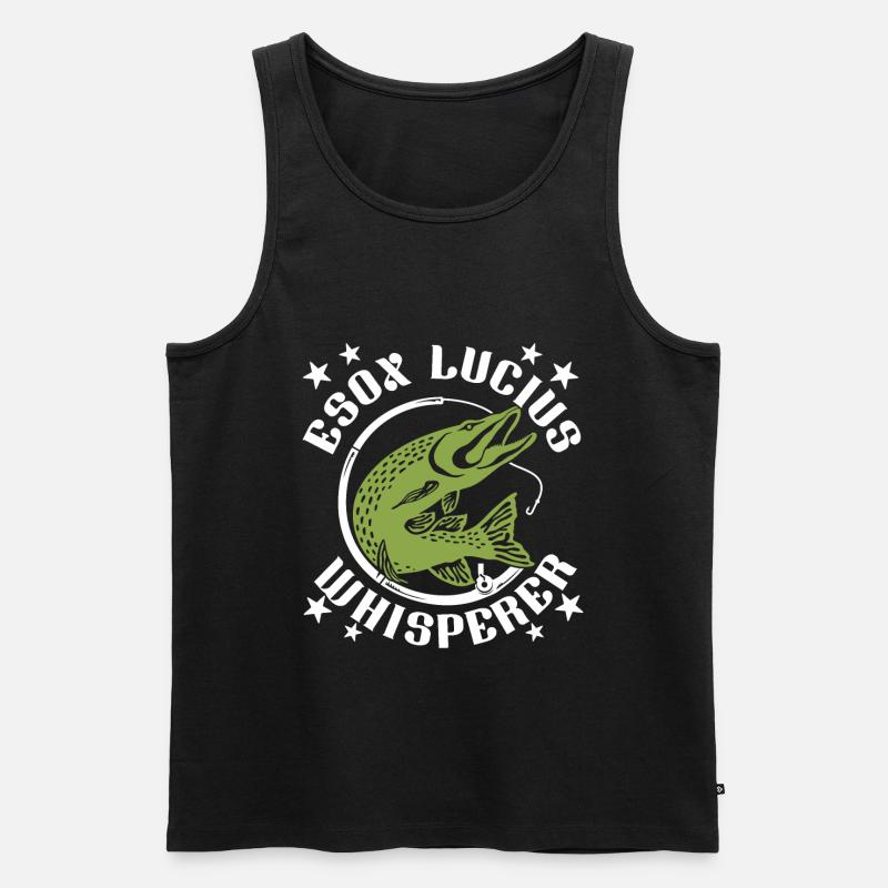 Hecht Angeln - Männer Premium Bio Tank Top - Schwarz