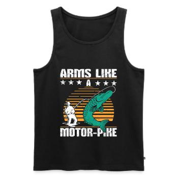 Lustiges Fischerei Wortspiel - Männer Premium Bio Tank Top - Schwarz - Vorne - AI Model Male 178 light (178cm)