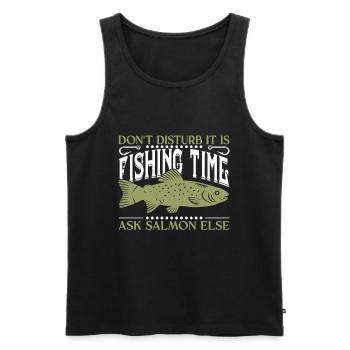 Lachs Pun Angeln - Männer Premium Bio Tank Top - Schwarz - Vorne - AI Model Male 178 light (178cm)