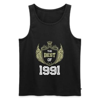 1991 best of - Männer Premium Bio Tank Top - Schwarz - Vorne - AI Model Male 178 light (178cm)