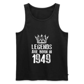 1949 legends born in - Männer Premium Bio Tank Top - Schwarz - Vorne - Michal (187cm)