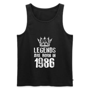 Légendes de 1986 nées en - Débardeur bio Premium Homme - noir - Devant - AI Model Male 178 light (178cm)