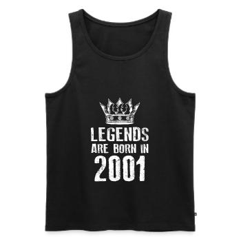 2001 legends born in - Männer Premium Bio Tank Top - Schwarz - Vorne - Michal (187cm)
