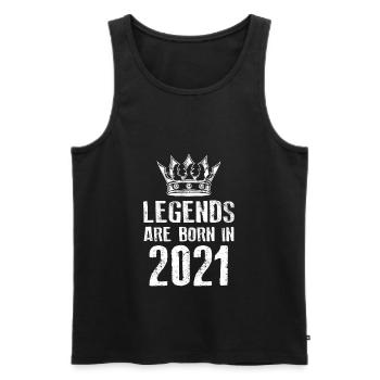 2021 legends born in - Männer Premium Bio Tank Top - Schwarz - Vorne - AI Model Male 178 light (178cm)