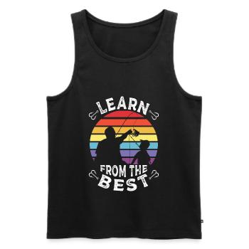Papa Fishing - Men's Premium Organic Tank Top - black - Front - AI Model Male 178 light (178cm)