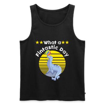 Seal of wordplay - Men's Premium Organic Tank Top - black - Front - Michal (187cm)