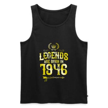 Légendes de 1946 nées en - Débardeur bio Premium Homme - noir - Devant - Michal (187cm)