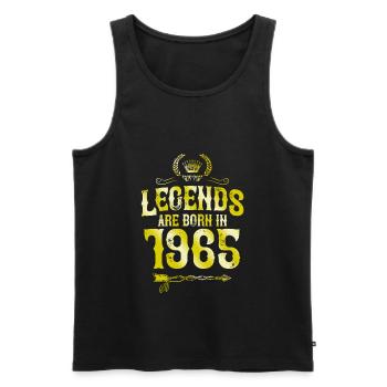 1965 legends born in - Männer Premium Bio Tank Top - Schwarz - Vorne - Michal (187cm)