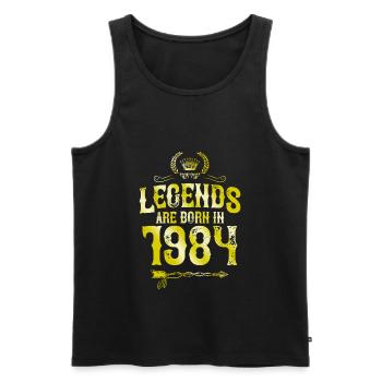 1984 legends born in - Männer Premium Bio Tank Top - Schwarz - Vorne - Michal (187cm)