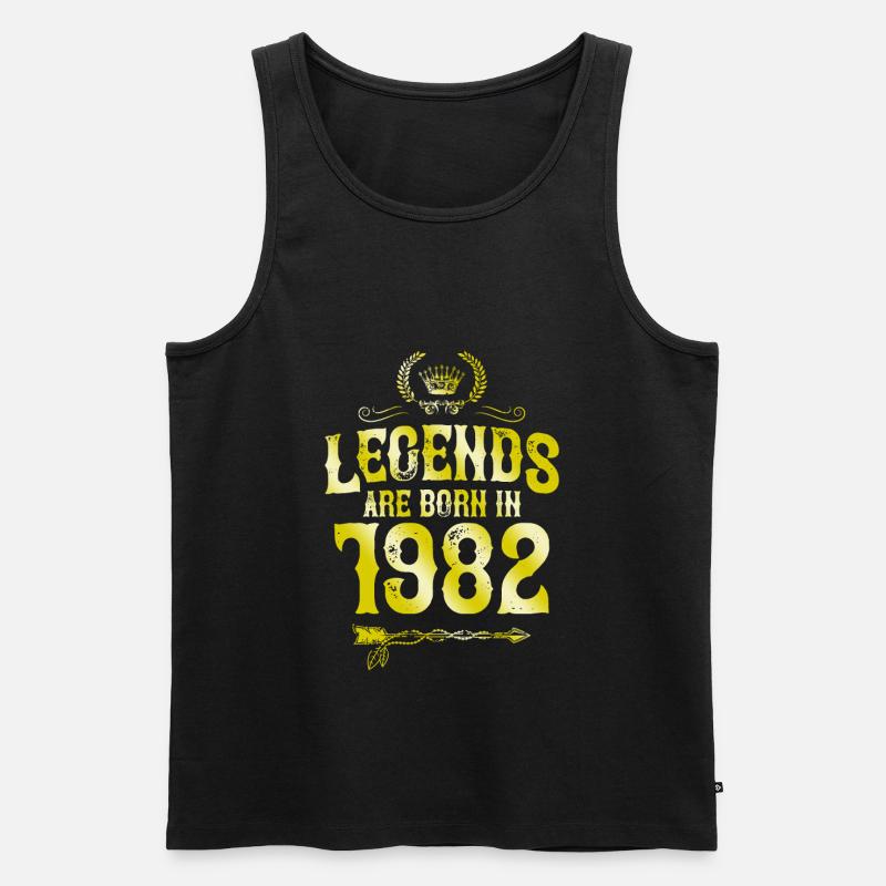1982 legends born in - Männer Premium Bio Tank Top - Schwarz