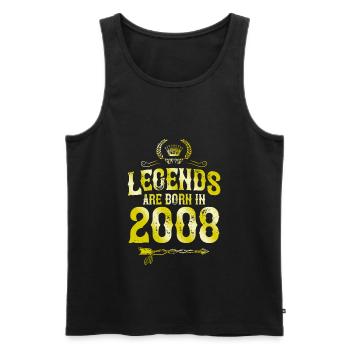 2008 legends born in - Men's Premium Organic Tank Top - black - Front - AI Model Male 178 light (178cm)