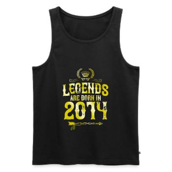 2014 legends born in - Männer Premium Bio Tank Top - Schwarz - Vorne - AI Model Male 178 light (178cm)