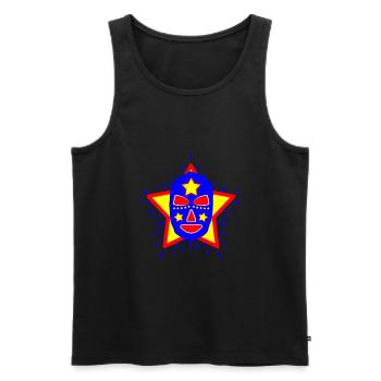Wrestling Mask Meditation Love Light Peace - Men's Premium Organic Tank Top - black - Front - Michal (187cm)