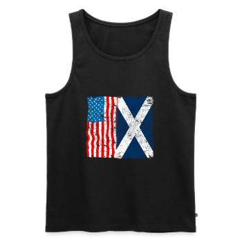Schottland USA Flagge Highlander Tartan Kilt - Männer Premium Bio Tank Top - Schwarz - Vorne - AI Model Male 178 light (178cm)