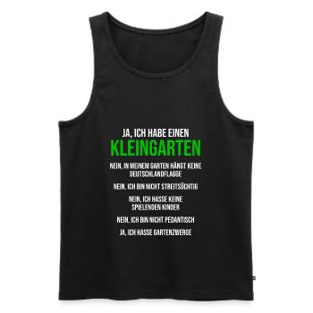 Kleingarten Spruch Kleingärtner Schrebergarten - Männer Premium Bio Tank Top - Schwarz - Vorne - Michal (187cm)