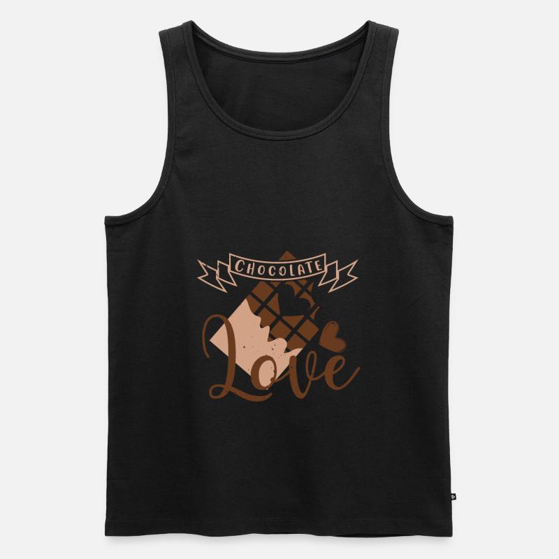 Schokolade Schokolade Liebe - Männer Premium Bio Tank Top - Schwarz