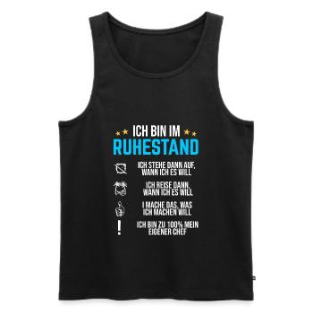 Ruhestand 2022 Lustiger Rentner Spruch Rente 2022 - Männer Premium Bio Tank Top - Schwarz - Vorne - Michal (187cm)