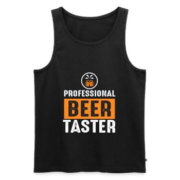 Beer slogan Professional Beer Taster - Men's Premium Organic Tank Top - black - Front - AI Model Male 178 light (178cm)