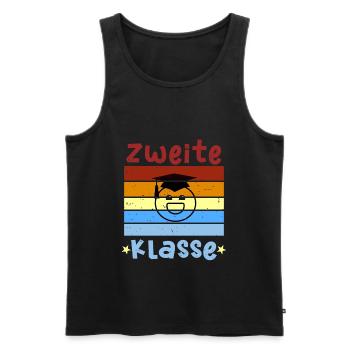 2. Klasse Smile Schulbeginn T shirt - Männer Premium Bio Tank Top - Schwarz - Vorne - Michal (187cm)
