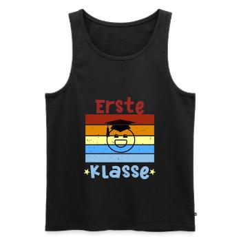 1. Klasse Smile Schulbeginn T shirt - Männer Premium Bio Tank Top - Schwarz - Vorne - Michal (187cm)