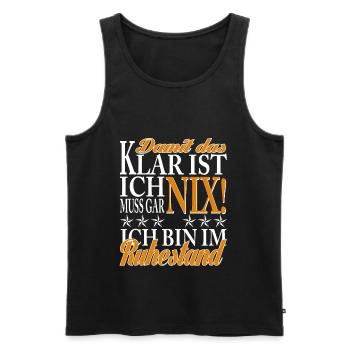 Ich bin im Ruhestand - Männer Premium Bio Tank Top - Schwarz - Vorne - Michal (187cm)
