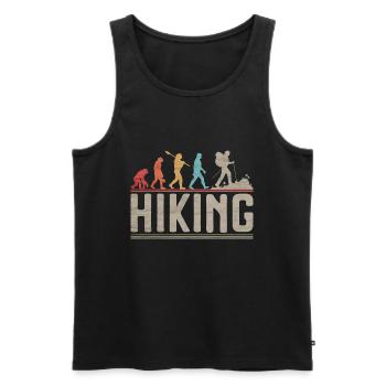 Vintage Hiking Evolution Hiker Funny Trekking - Men's Premium Organic Tank Top - black - Front - AI Model Male 178 light (178cm)