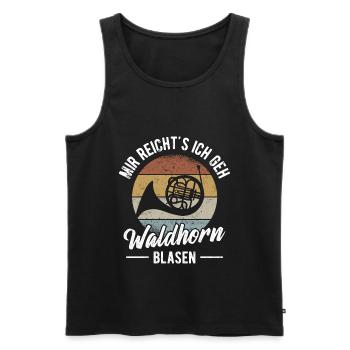 Waldhorn Hornist Orchester Musiker Horn Blasmusik - Männer Premium Bio Tank Top - Schwarz - Vorne - AI Model Male 178 light (178cm)