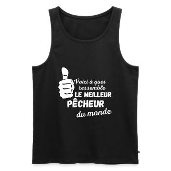 le meilleur pêcheur du monde cadeau humour - Débardeur bio Premium Homme - noir - Devant - Michal (187cm)