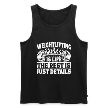 Powerlifting Bodybuilder Weightlifting Is Life Gym - Men's Premium Organic Tank Top - black - Front - Michal (187cm)