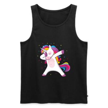 Dabbing Unicorn Dabbing Unicorn Gift Idea - Débardeur bio Premium Homme - noir - Devant - AI Model Male 178 light (178cm)